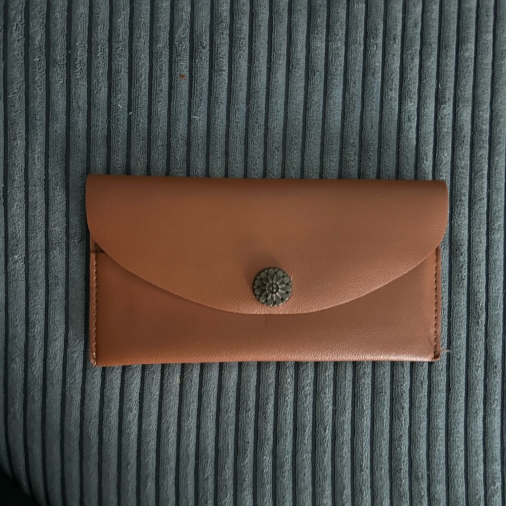 Classic Brown Leather Long Wallet - Women Bags